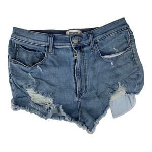PINK Victoria's Secret size 12 / 29  super short Blue Distressed Jean Shorts den